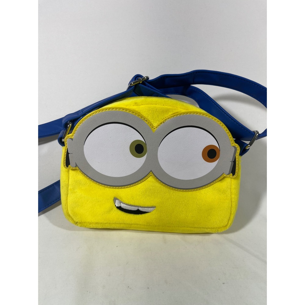 Loungefly Minions BOB Crossbody Bag Fuzzy Yellow Plush Despicable Me Kids 9x6"